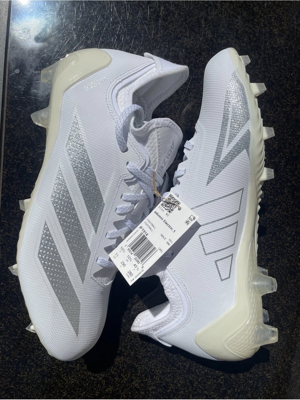 adidas Adizero Electric II White/Silver Football Cleats